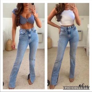 Zara high waited split jeans